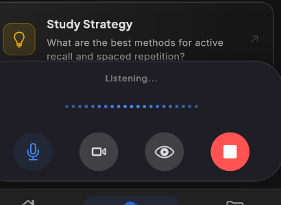 TopScore AI live voice tutoring session — the AI tutor guides a student through balancing a chemical equation in real time